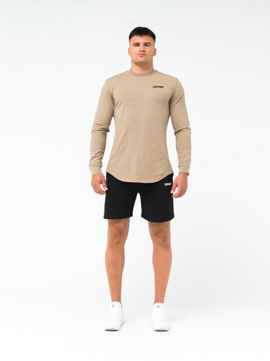 LONG SLEEVE SCOOP - TAN